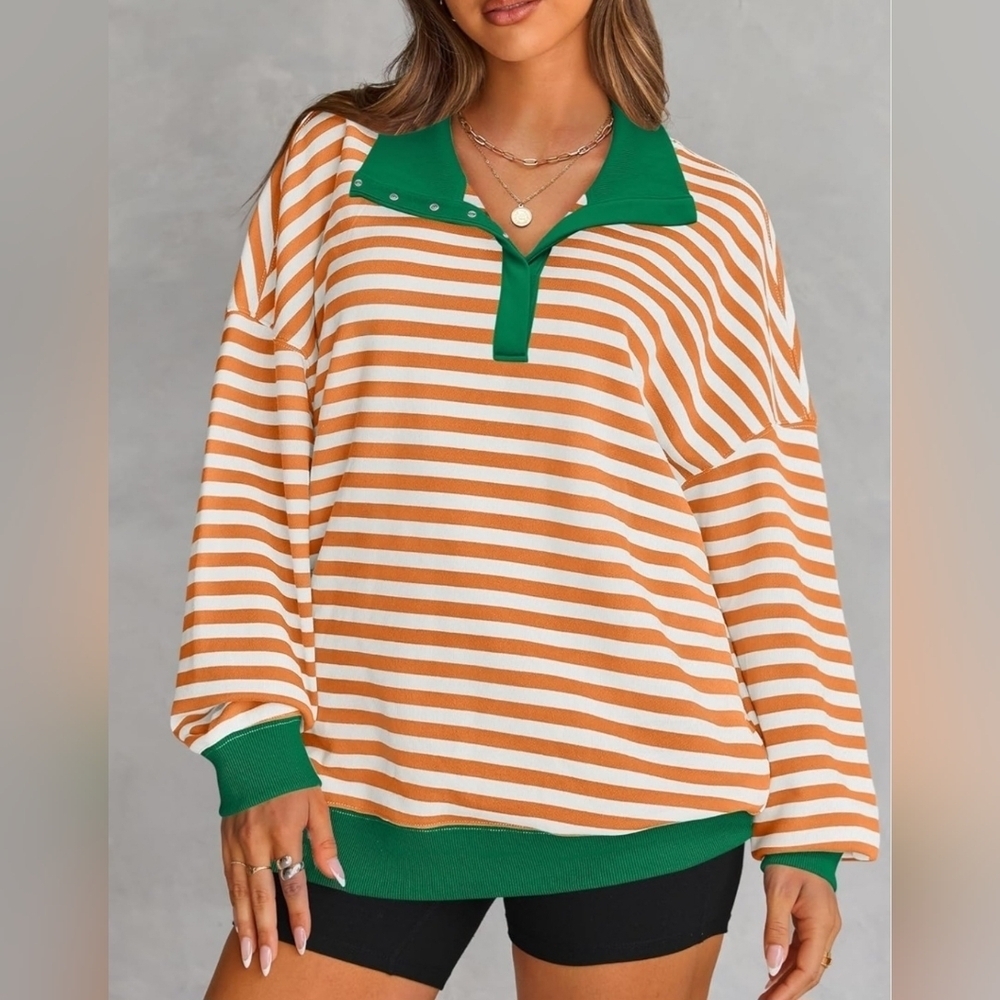 🍁NWT Zesica Oversized Long Sleeve Top, Size M - Picture 2 of 11
